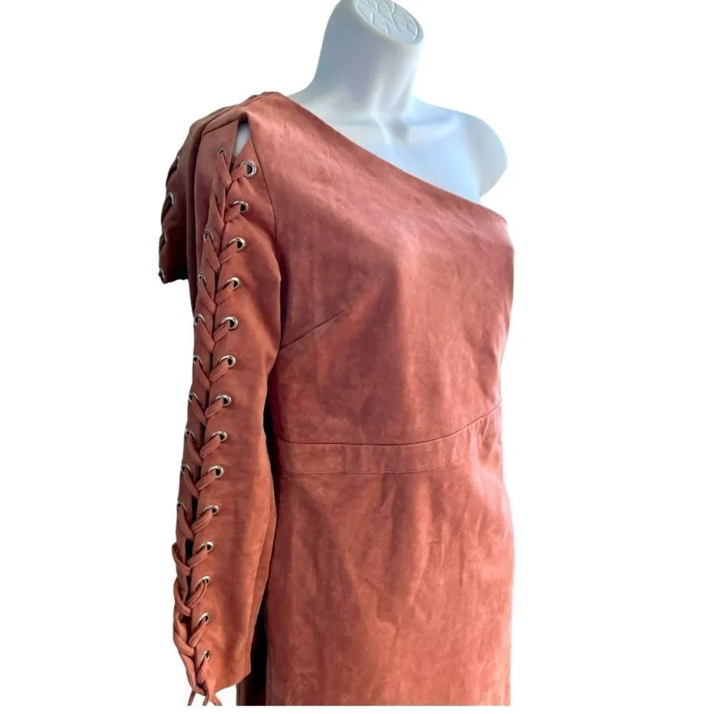 ENDLESS ROSE Womens Faux Suede A-Line Bodycon Dress Medium